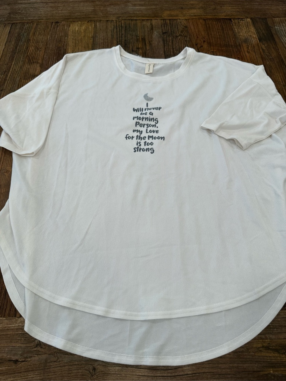 HUE Cream Labeled Casual Top - Black Print - Picture 8 of 10